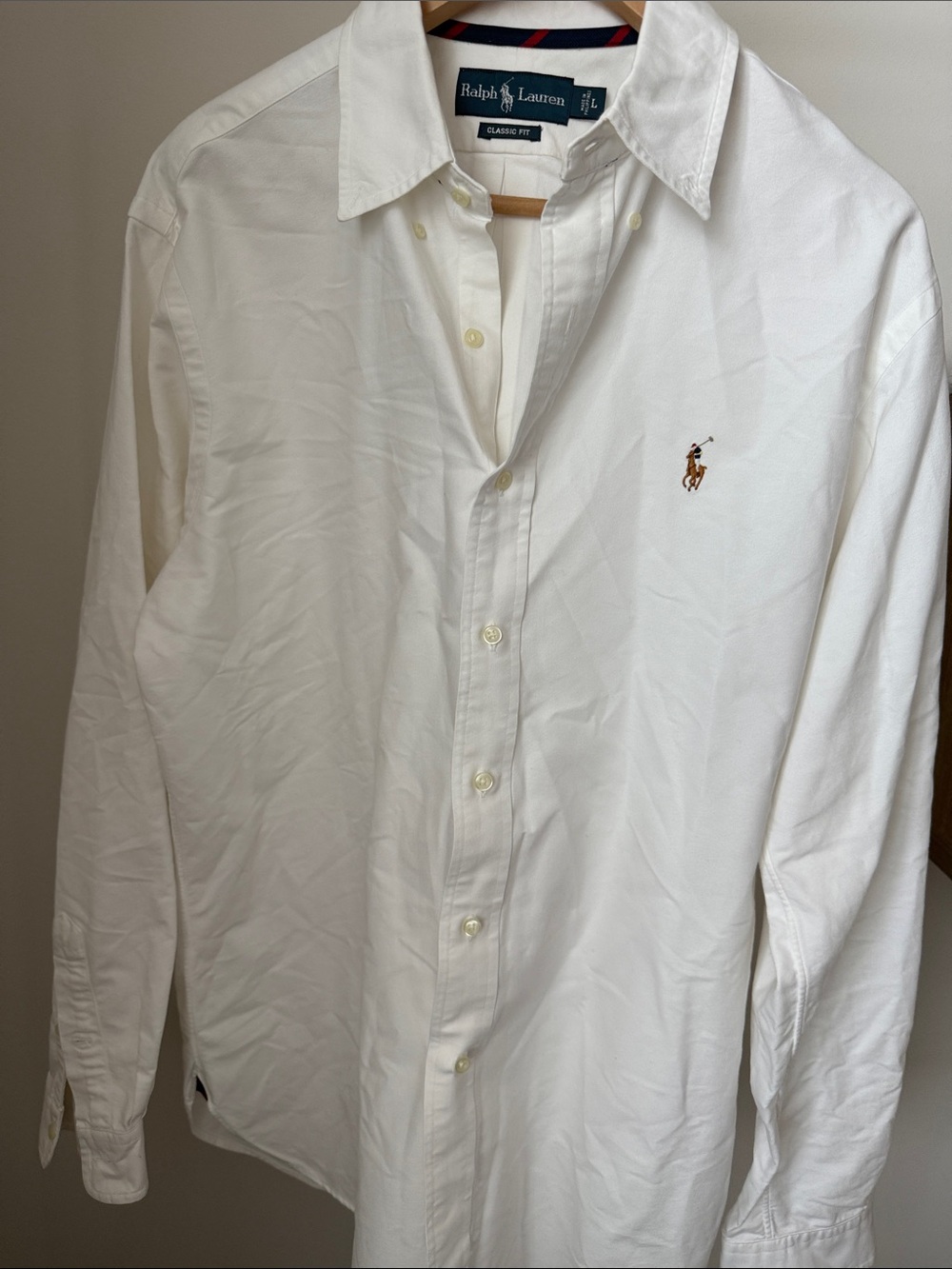 Ralph Lauren White Long-Sleeve Oxford Shirt with Pony Logo - Picture 4 of 11